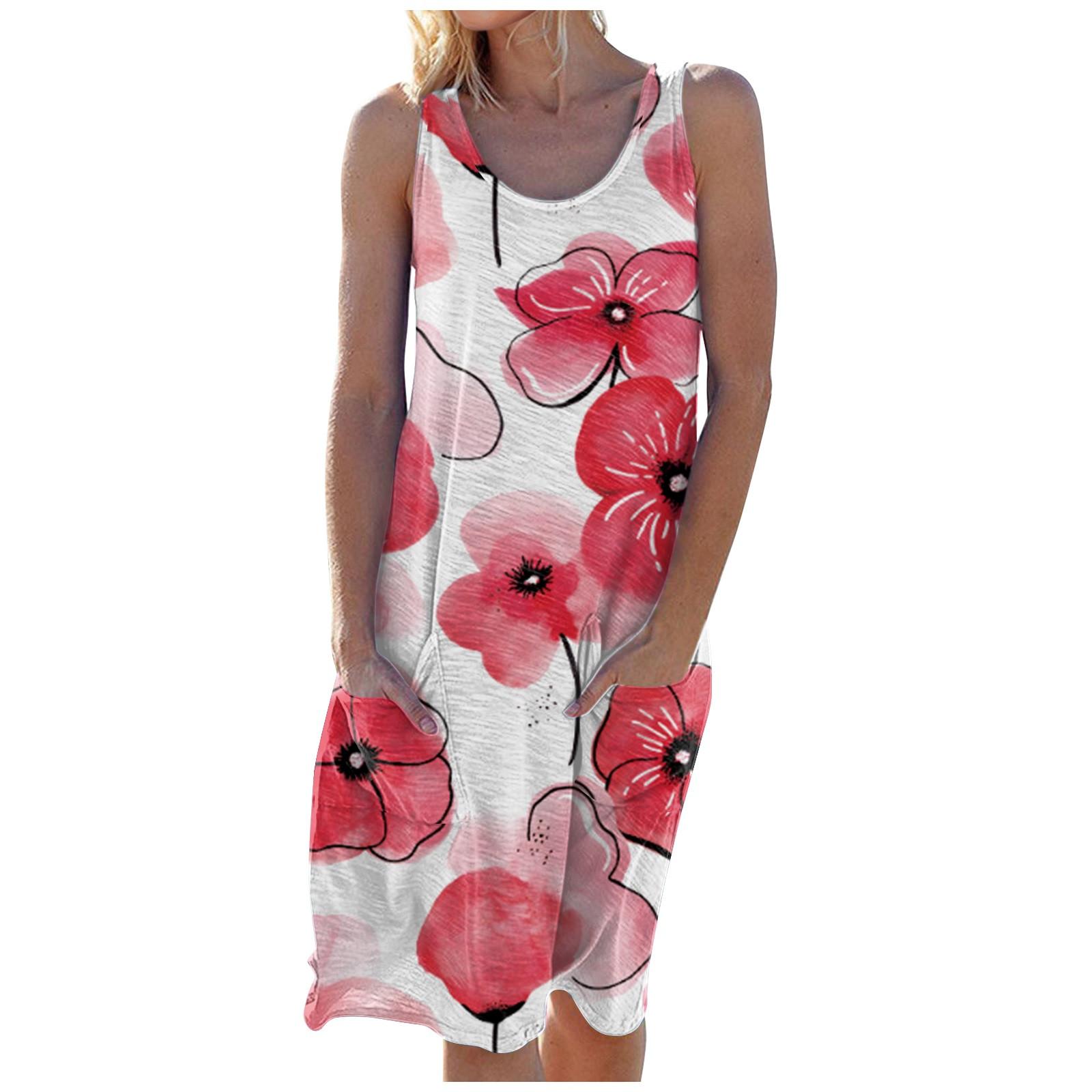 Женское модное летнее платье без рукавов с принтом — фото 3