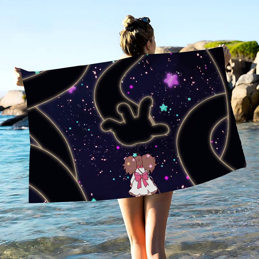Bee And Puppycat Anime Big Microfiber Beach Towels Quick Dry Towel Sand Beach Towels Pool Towel for Travel Swim Pool Yoga