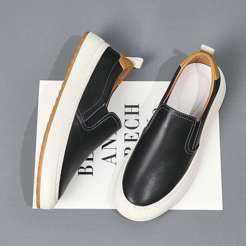 Mode Lässige Plateau-Loafer für Männer Designer Kuhleder Herren Luxus Board Schuhe Mode Einfarbig Zapatos De Hombre_voghion.com