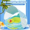 Boia de Natação para Bebê com Dossel Anel Flutuador Inflável para Bebê Acessórios para Piscina Brinquedos de Banho de Verão com volante