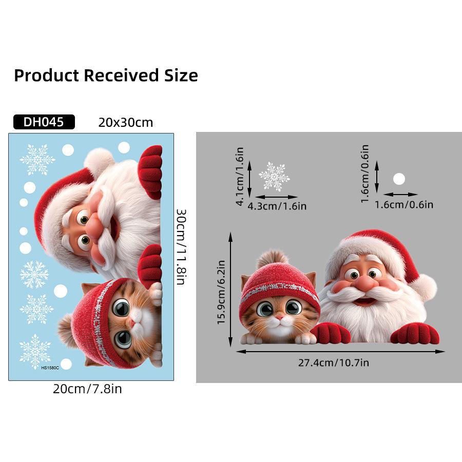 Christmas Snowflake Elk Snowman Glass Sticker Noel Ornaments Xmas Wall Stickers Merry Christma Decor Happy New Year Sticker