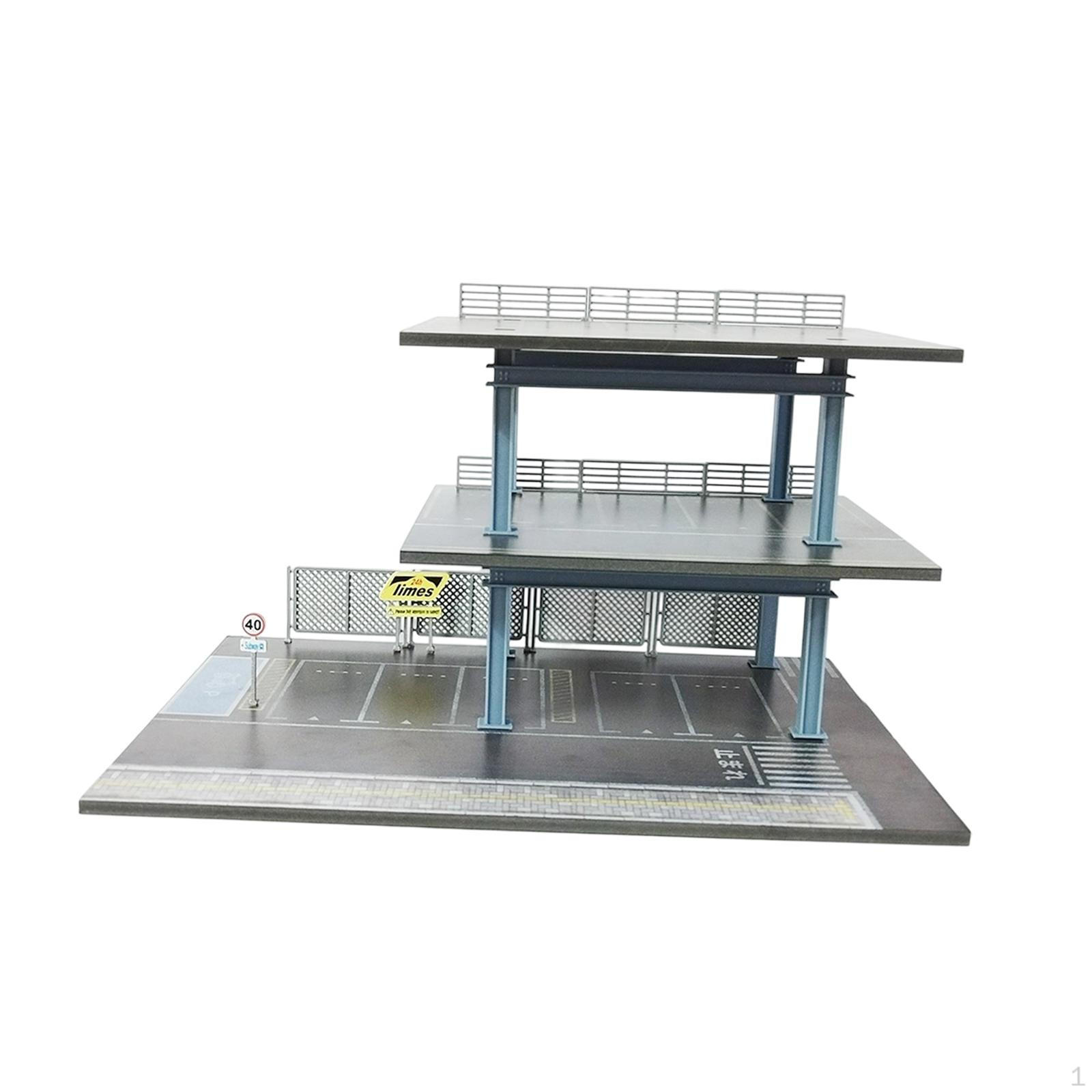 

1/64 Miniature Parking Lot Diorama Scene Model, Model Car Display Showcase, Box M0085E