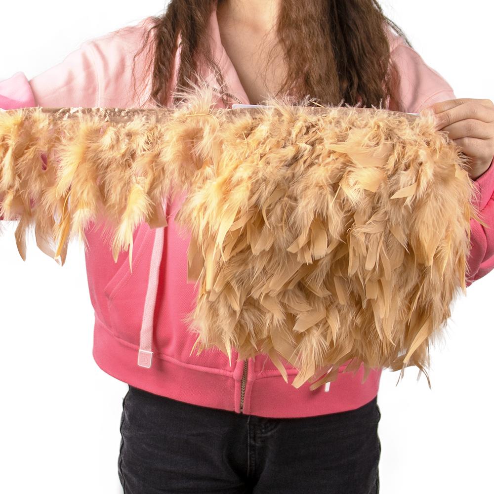 Multicolor Natural Turkey Feather Trim Ribbon 4-6 Inches Fluffy White Marabou Feathers Trims Lace for Party Skirt Clothing Decor