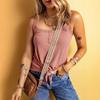 Women's Solid Color T-shirt Vest Slub Sexy Fashion Twisted Buckle Vest Women