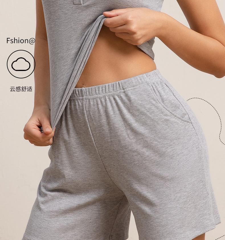 Plush Size Women Spring Summer New Home Casual All Tie in Pocket Safety Shorts