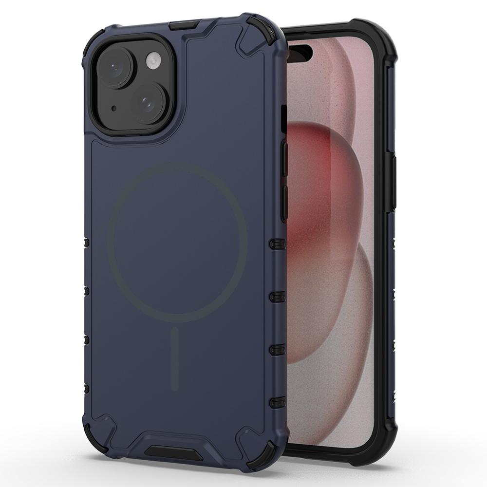 Für iPhone 15 Magnetische Hülle Wellige Textur Wärmeableitung Stoßfest TPU+PC Handy Rückseite