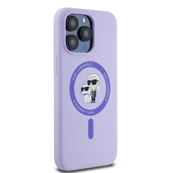 Karl Lagerfeld Klhmp15Xscmkcrhu Iphone15 Pro Max 6.7 Fioletowy/Purple Hardcase Silicone Karl&Choupette Heads Ring Magsafe