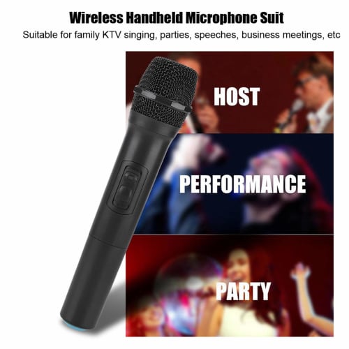 Vbestlife Wireless Handheld Microphone Suit, Universal VHF Handheld Dynamic Microphone with Metal Mesh Cover and Filter Cotton for Karaoke/Business Me