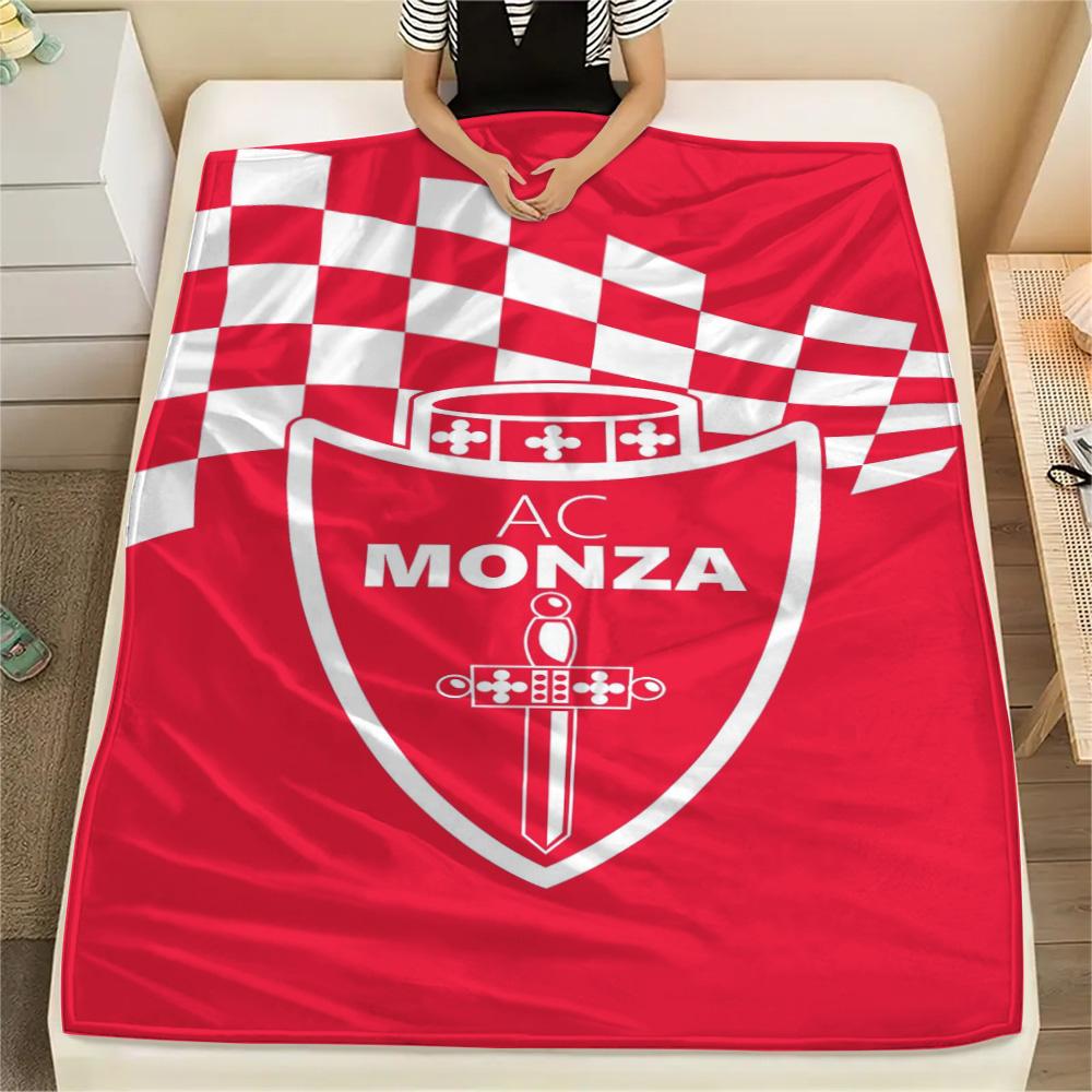 1Pc AC Monza Print Flannel Blanket High Quality Warm Comfortable Cover for All Seasons Perfect for Gifts Home Decor