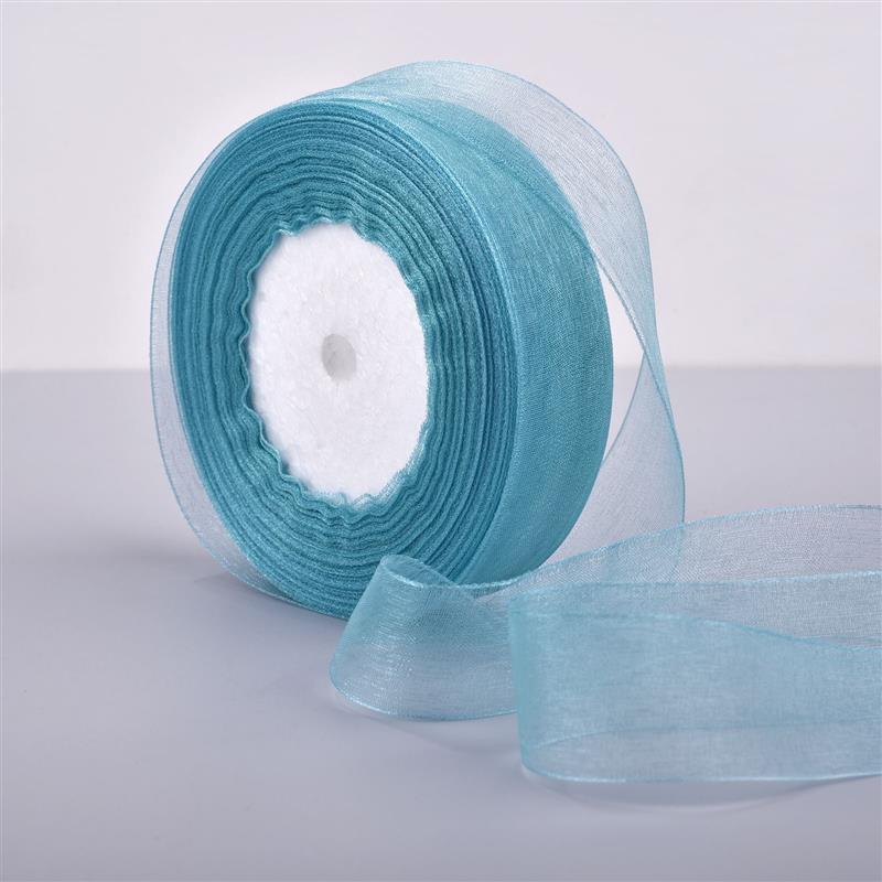 2.5cm * 50 Yards Lace Gauze Ribbon Chiffon Ribbon Valentine'S Day Transparent Flower Packaging DIY Handmade Straps Lace Fabric