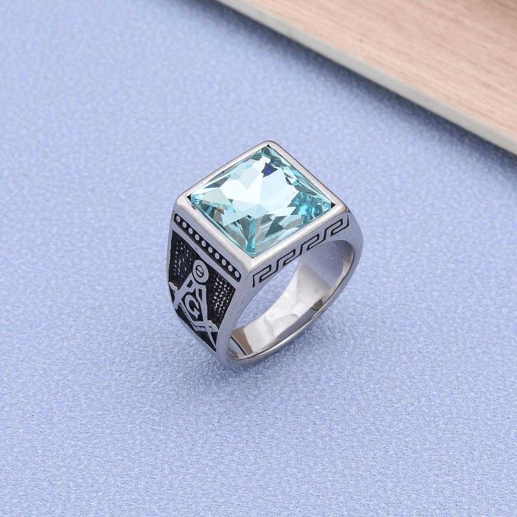 R3430 Freimaurerei Vergoldung Herren Hochwertig 316L Edelstahl Onyx Uhrenarmband Ringe Klassisch Trend Schmuckprodukt