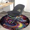 1pc Colorful Dragon Round Carpet Anime Design Chair Mat, Non Slip Rug for Office & Home Decor