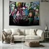 Anime Monster High Wall Tapestry Aesthetic Wall Hanging Printed Fabric Blanket Decorative Tapestries for Bedroom Living Room Home Decor