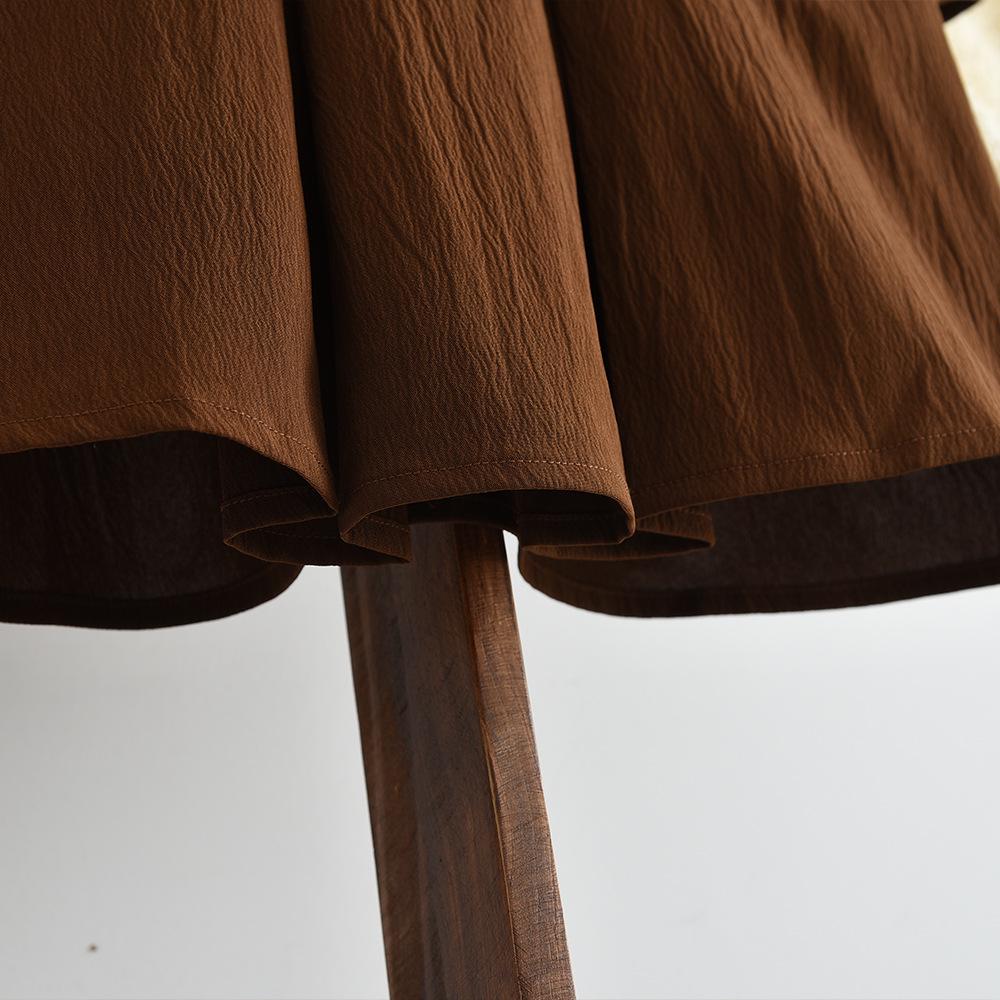 Japanese Mori-kei Bowknot Loose Autumn Dress – Versatile, Comfortable, Simple Skirt for Girls