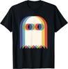 Threadrock Vaporwave Psychedelisches Geister Retro Halloween Techno EDM Unisex T-Shirt - Schwarz, Klein