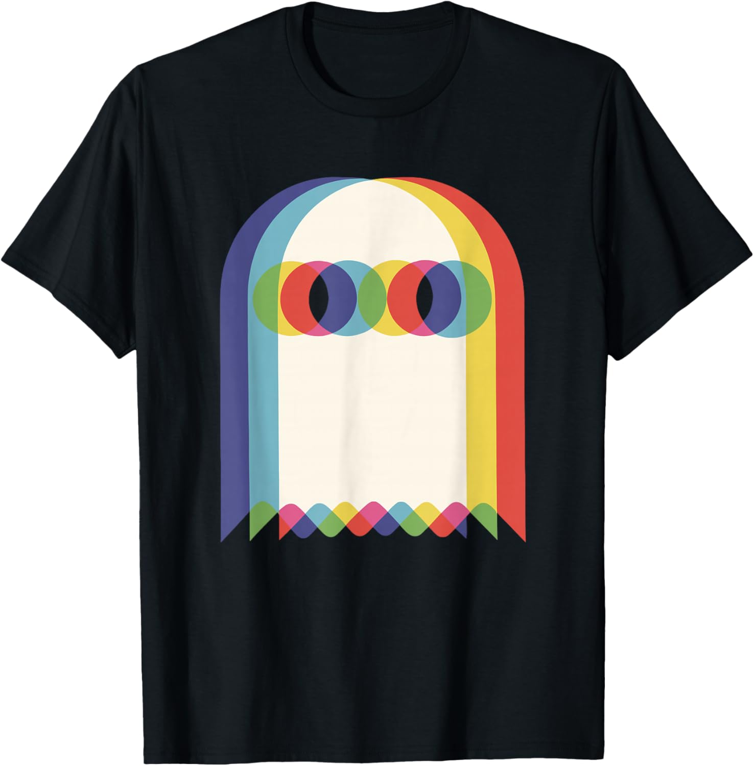 

Threadrock Vaporwave Psychedelic Ghost Retro Halloween Techno EDM Unisex T-Shirt - Black, Small 5XL різнокольоровий