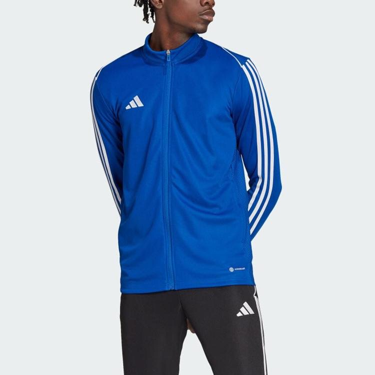 Adidas Color Block Striped Zip Collar Jacket Men Jackets Blue HS3505