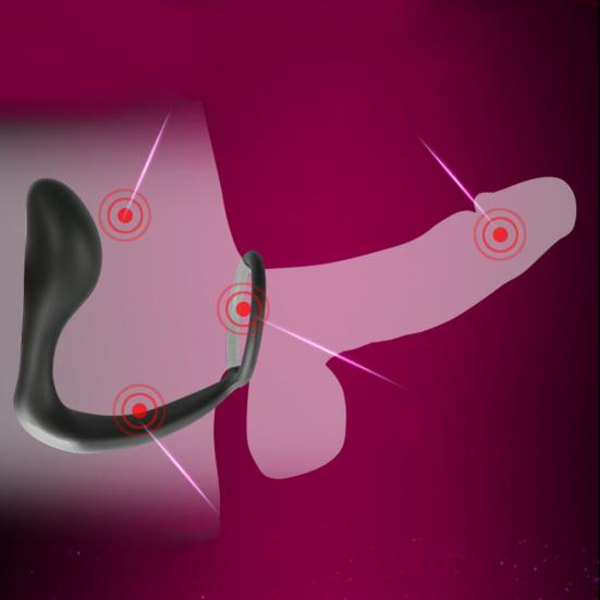 Silikonový masážní přístroj prostaty pro muže P-bod Anální kolík Zadek Kroužek na penis Pánská sexuální hračka