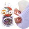 500Pcs Pearl Head Needle Quilting Pins In Fabric Covered Pin Cushion Bottle For Wedding Decor Sewing Crafts