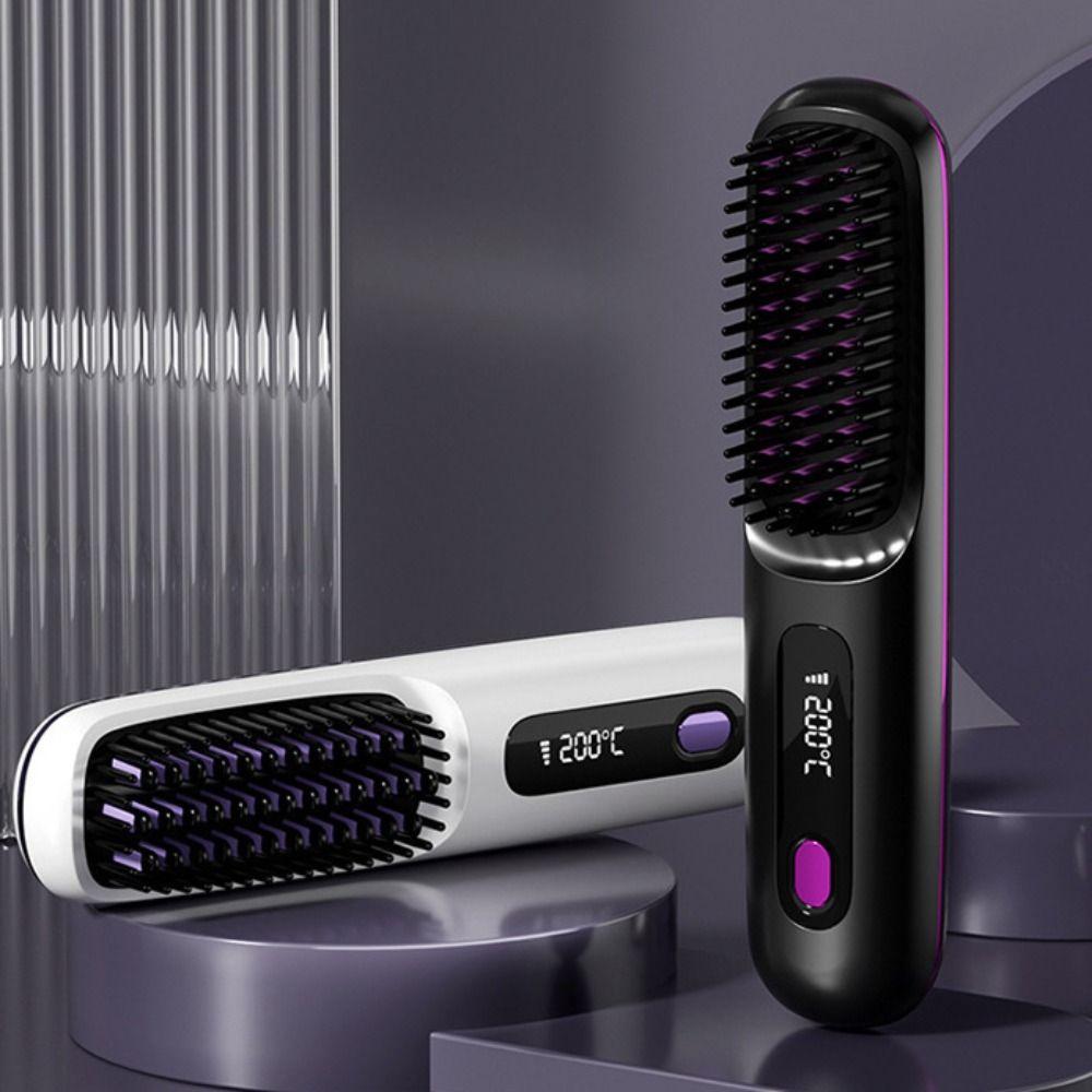 3 Temperature Settings Heating Comb Anti-Scald Protection USB Charging Hair Brush  Personal Care