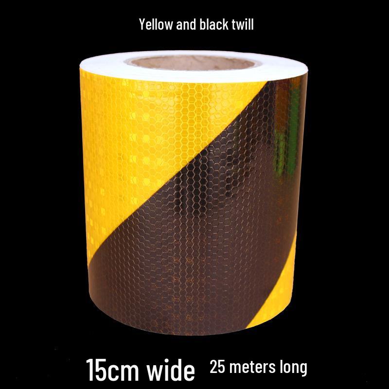 5cm Black Yellow Reflective Honeycomb Arrow Warning Tape Car Sticker