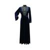 Women's Blue Water Drop Rhinestone Suede Evening Gown Robe