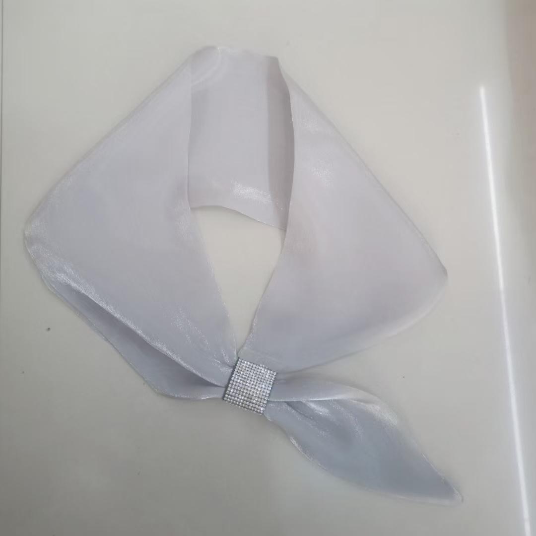 

New Fashion Wraps Neck Guard Cross Scarves Solid Color Satin False Collar Cross Neckerchief Silk Scarf