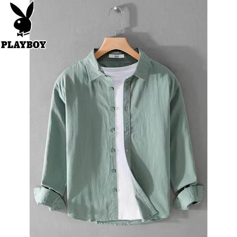 Playboy Men's Pure Cotton Long Sleeve Casual Shirt