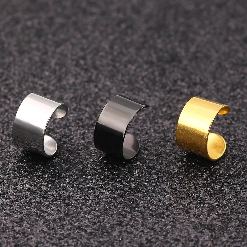 1 Pair Simple Classic Geometry CC Earrings Stainless Steel Ear Cuffs Men Women's Clips Earrings Trendy
