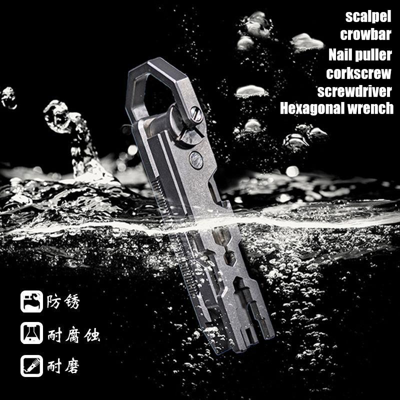 Titanium Detachable Pry Scalpel Hand Bottle Opener Wrench Nail Puller Screwdriver Multi-function Tool Crowbar Outdoor EDC Tool