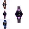 Stylish Women's Prismatic Glass Starry Sky Stainless Steel Bracelet Quartz Wrist Watch
