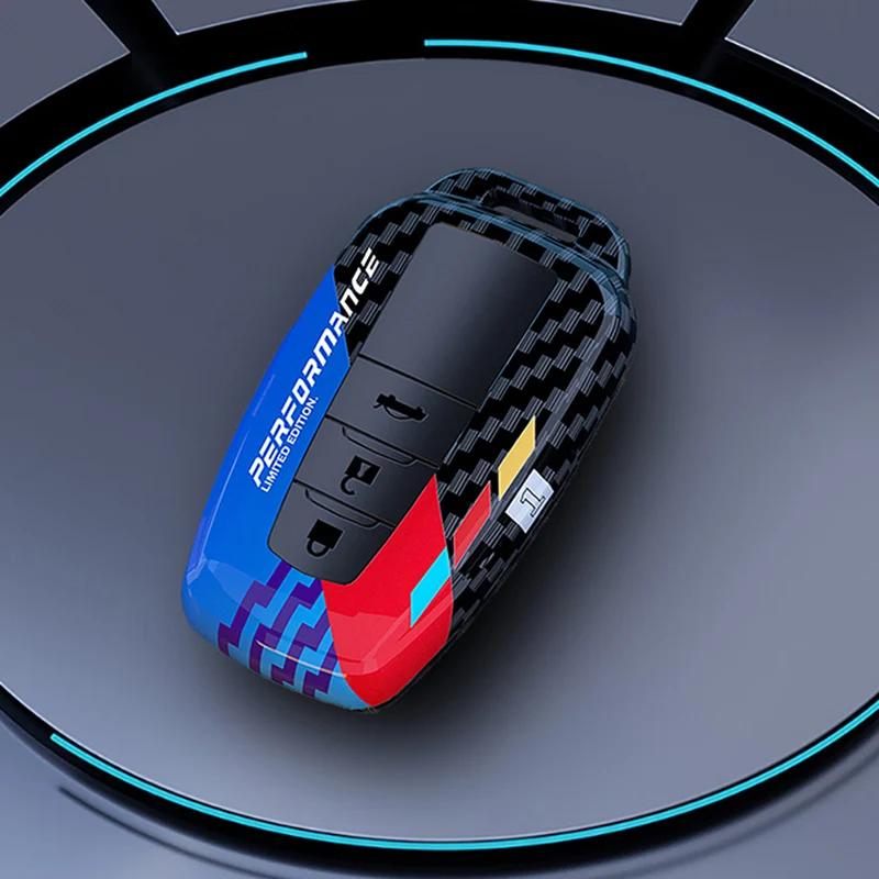 Car Key Case Protector Carbon Abs Key Shell Cover Auto Accessories For Toyota Prius Camry Corolla C-Hr Chr Rav4 Prado
