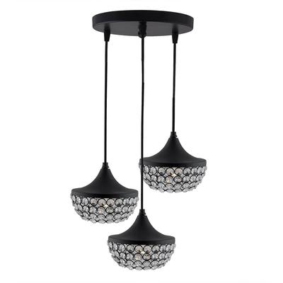 Metal Dual Ring Crystal Pendant Lighting | Flush Mount Ceiling Light, Hanging Ceiling Light Fixture, Hallway Light Fixture, Pendant Chandelier