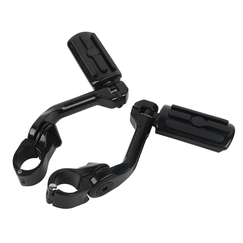 Verstellbare Highway-Fußrasten Fußstütze 1 1/4" Langer abgewinkelter Montagekit Passend für Harley 32mm Motorschutzbügel