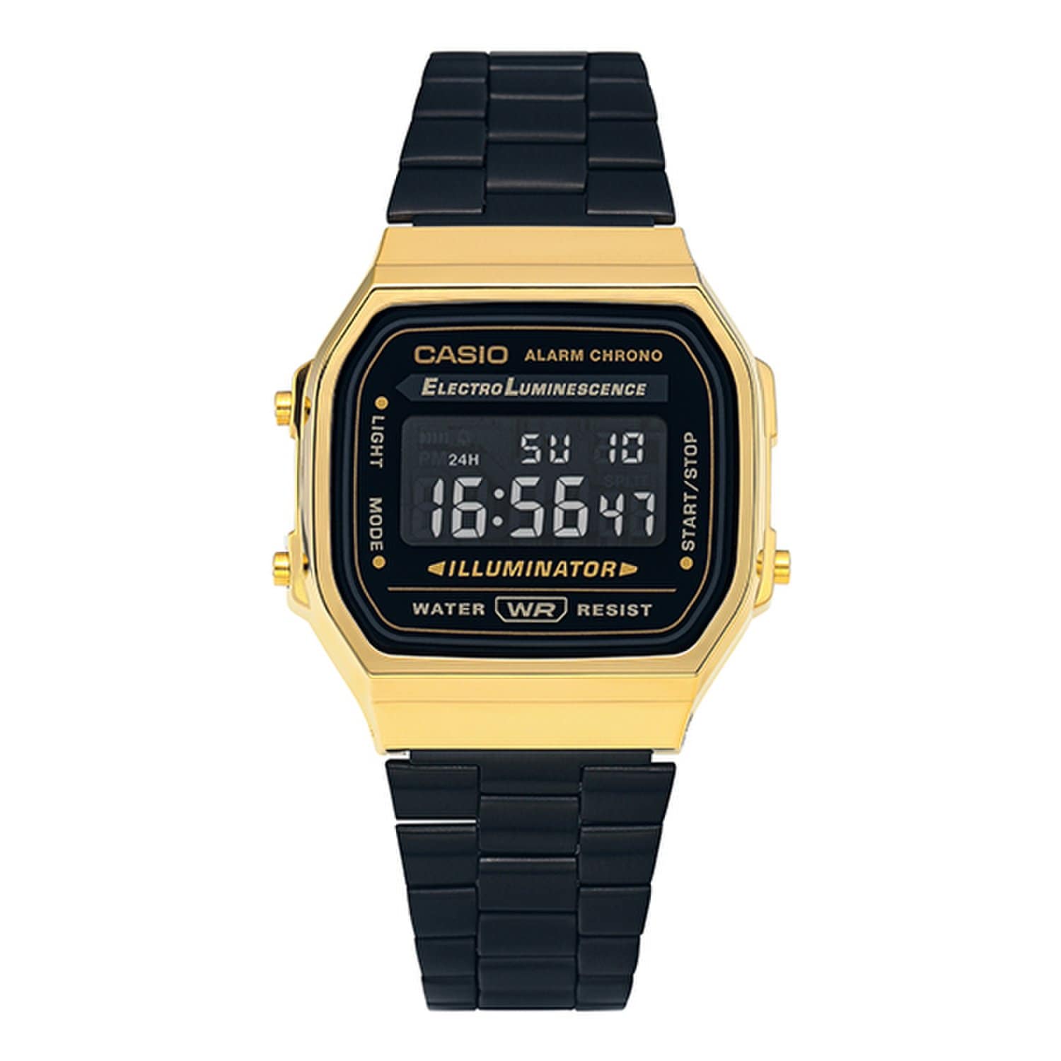 [Casio] A168WEGB-1BDF (A168WEGB-1B) Цифровые квадратные винтажные ретро-часы унисекс из металла