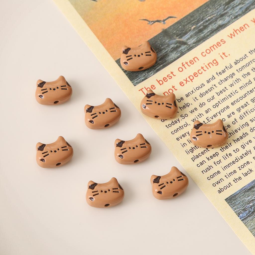 [12X9mm] 1pc Alloy Cat Beads Color Cute Kitten Beads Accessories DIY Jewelry Accessories