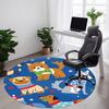 1PC Paw Prints Pet Office Round Area Rug,  Mat Suitable ForOffice, Under Office Chairs Bedroom Living Room Home Decor, Room Deco
