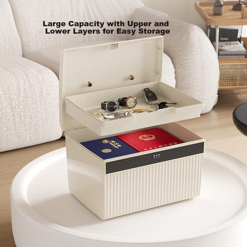 Caja de Almacenamiento con Contraseña Jinlongxing, Caja de Almacenamiento para Objetos de Valor con Cerradura, Organizador de Documentos y Joyas, Caja de Custodia con Contraseña para Uso en Coche y Hogar