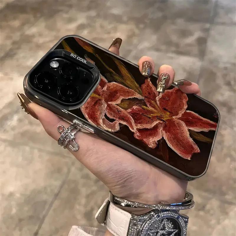 Oil Painting Lily Flower Pattern Phone Case For Xiaomi Redmi Note 14 13 12 11 Pro Plus 5G 12S 11S Redmi 13C 14C 13 12 4G Cover