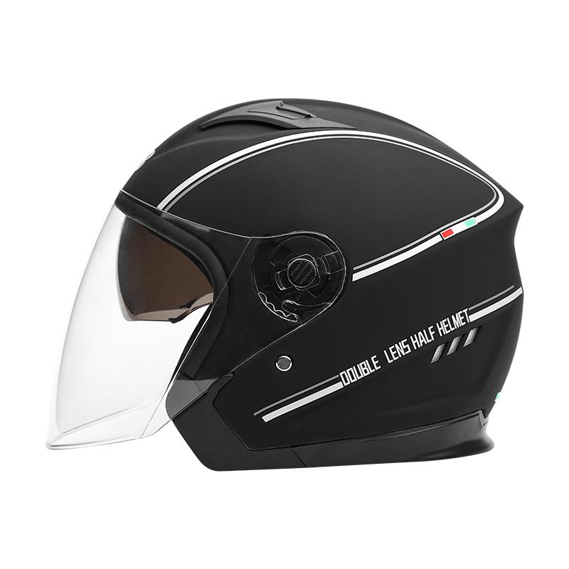 New ABS Motorcycle 3/4 Half Helmet DOT Approved Dual Visor Face Protection Comfortable Detachable Lining Ventilation Open Face