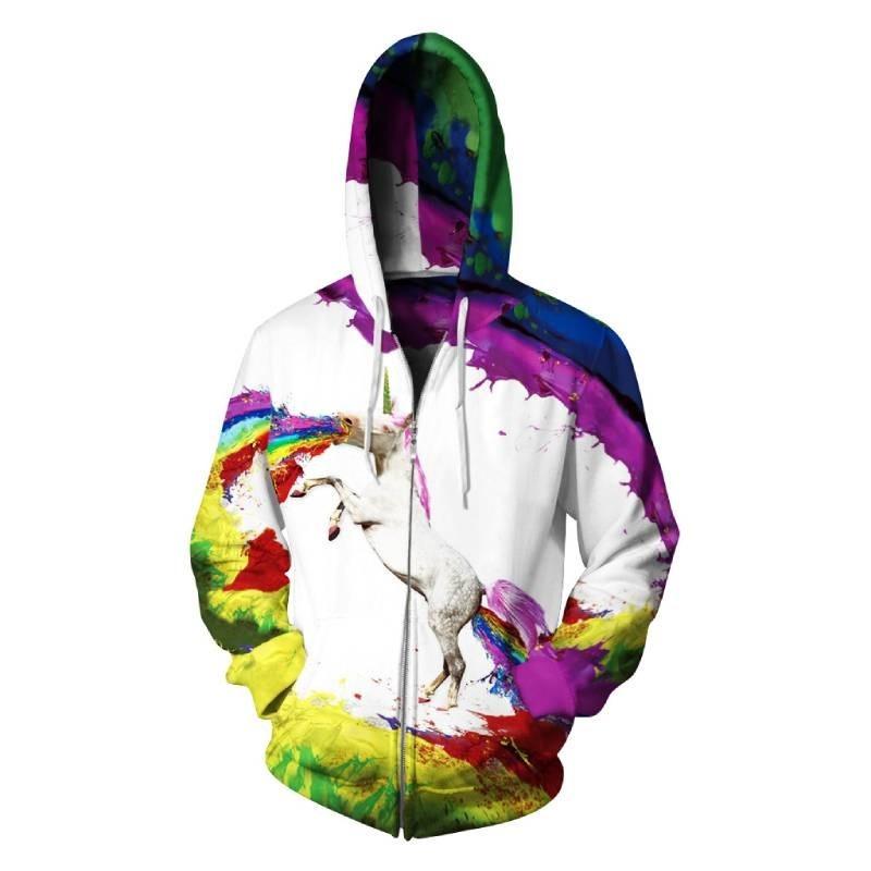 Vibrant Skull Print Digital Pullover Hoodie For Men Comfortable Loose Fit