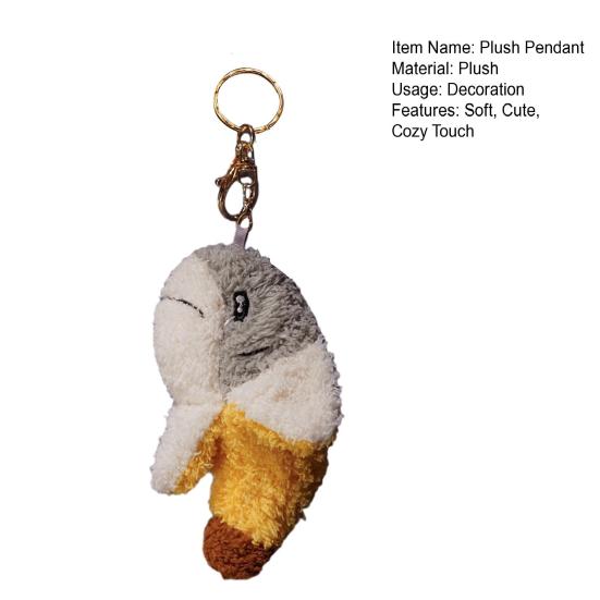 Shark Plush 2-i-1 Doll Pendant Creative Shark Banana Nøkkelring Plysj Hengende Ornament Myk tegneserie utstoppet dyredukke