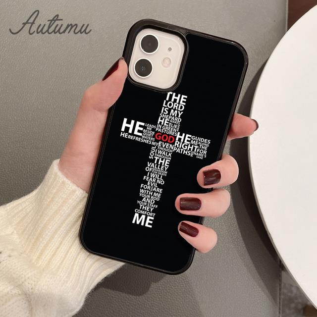 Bible Jesus Christ Christian Cross Phone Case for iPhone 11 12 13 14 Pro Max Mini XR XS SE 2020 6S 7 8 Plus Galaxy S21 S22 Cover