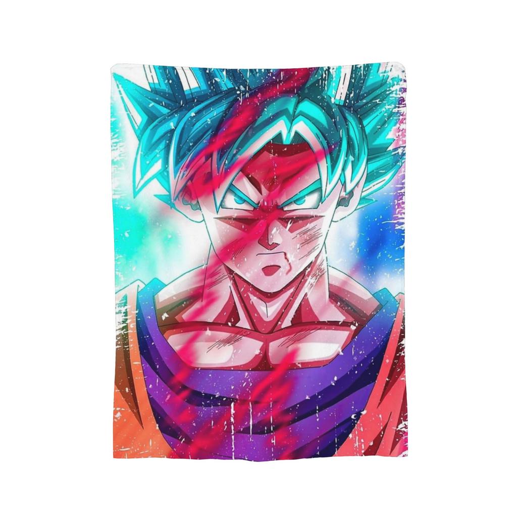 DBZ Knitted Blanket Flannel Super Saiyan Super Warm Throw Blanket for Car Sofa Couch Bedroom Quilt