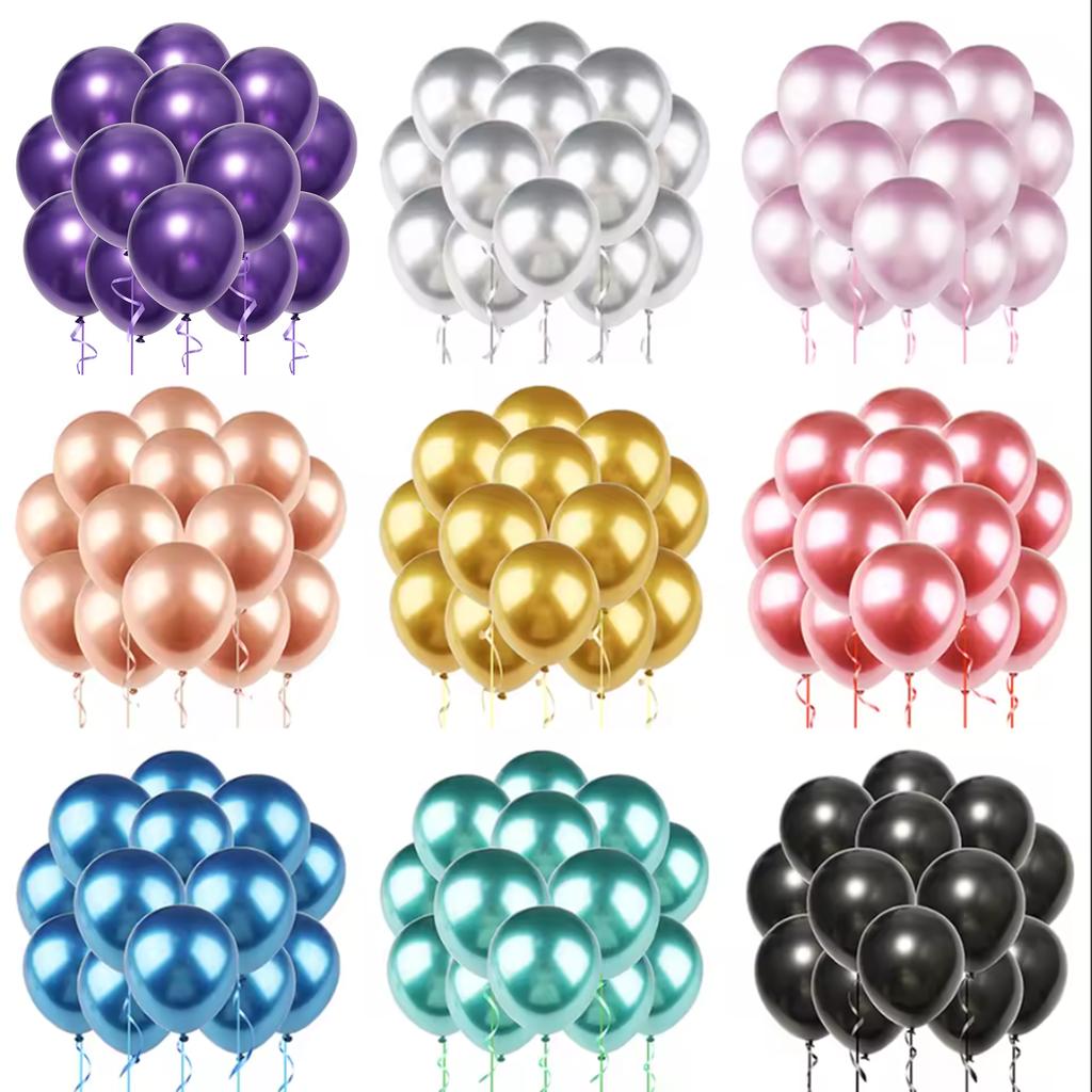 20pcs 12inch Confetti Metallic Metal Balloons Gold Blue Pink Latex Ballon Wedding Birthday Party Decoration Baby Shower Globos