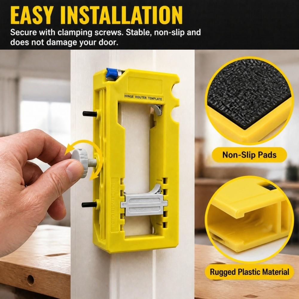 Square Door Hinge Router Template Adjustable Door Hinge Mortiser Door Hinge Jig Home Improvement