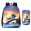 Straight Hair Animation Digital Printing Children'S Two-Piece Set Backpack Pencil Bag Primary And Secondary School Schoolbag