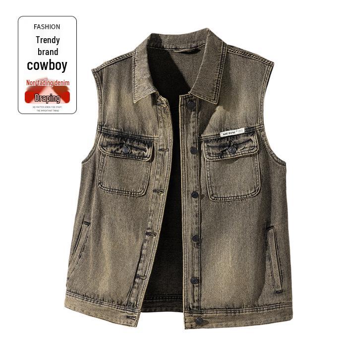 

Men s Retro High-End Casual Denim Jacket - Loose Fit, Trendy Streetwear, Plus Size Available 4XL