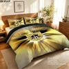 Notts County FC Pattern Bedding uilt Set uilt Cover Pillowcase Home Decoration Birthday Gift (1 * duvet cover + 2 * pillowcase without core)