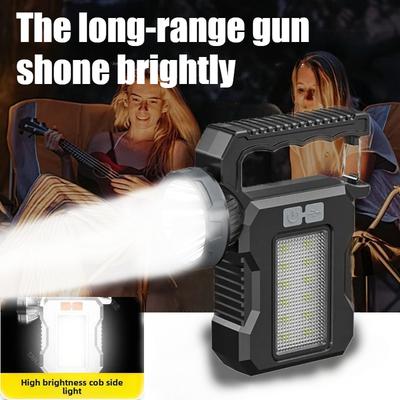 Taschenlampe mit hoher Helligkeit, wiederaufladbar, weißer Laser, ultrahell, für den Außenbereich, große Reichweite, Hand-Suchscheinwerfer, LED-Campinglicht für zu Hause